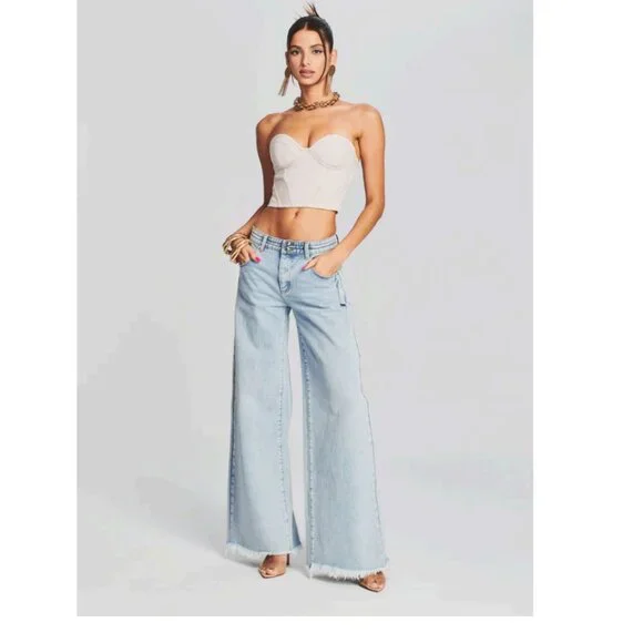 Retrofête Lorena Wide Leg Jean Light Blue Size 23/Waist 26.5